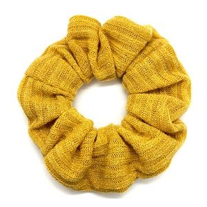 Mustard Yellow Ribbed Cotton Scrunchie